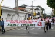 En el marco de la vigésimo-octava asamblea general de delegados, Asedar y los educadores marcharon en Arauca. Foto. Iván Franco.