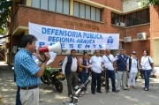 Defensores públicos del departamento de Arauca se unieron al plantón nacional para protestas por examen-entrevista que les aplicará la Defensoría del pueblo para su nombramiento.
