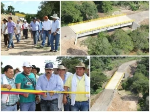 Entrega de un puente vehicular sobre el caño Surimena, a la altura de la vereda Cumaco, zona rural del municipio de Orocué.