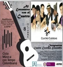  el 8 de octubre en el Auditorio Germán Arciniegas, en el Ciclo Música con Tempo Colombiano, en la celebración del Mes del Artista Nacional.