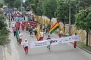 Desfile de apertura del II Campeonato de Fútbol Escolar Copa que se realiza en Yopal, Casanare.