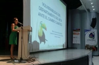 La Directora de Cormacarena, Beltsy Giovanna Barrera Murillo en la instalación del Foro del Cambio Climático en Villavicencio, Meta.